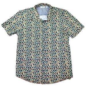 Projek Raw Cocktails Shirt Mens Large Bartender Lounge Geometric Stretch Martini